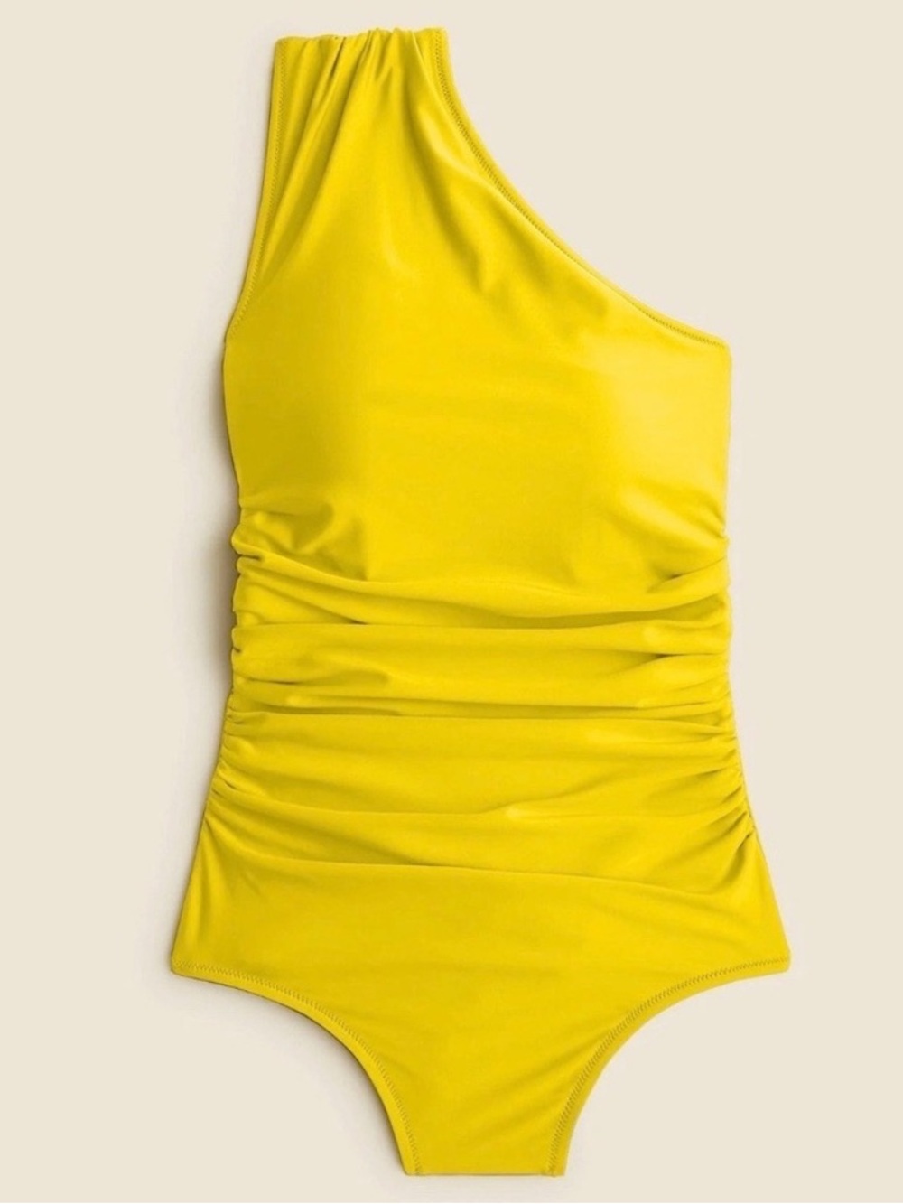 J.Crew Ruched One-Shoulder One-Piece NWT Size 18 Warm Maize Yellow Style BC108